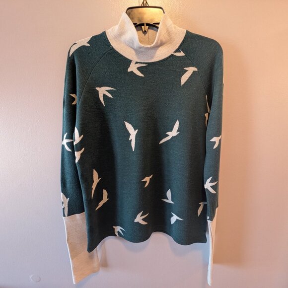 Oiselle Wazzie Wool Jacquard Mock Neck Sweater Long Sleeve 6 Women's - Picture 3 of 5